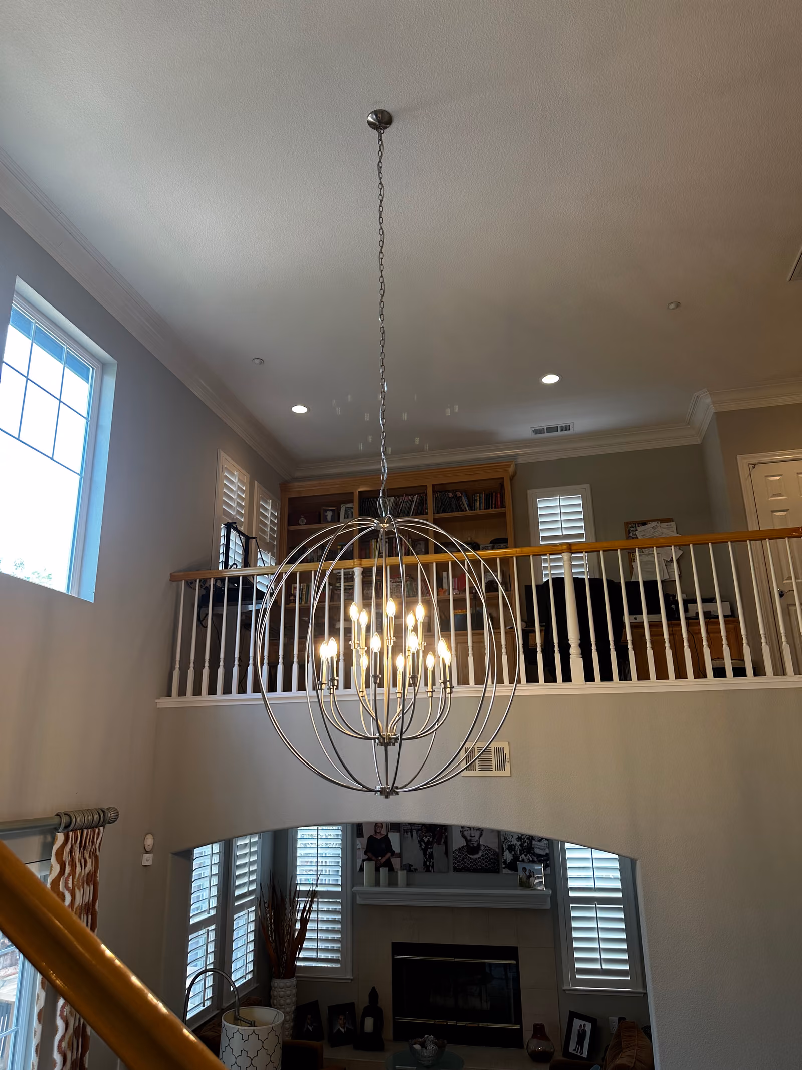 Chandelier installation in Pleasanton